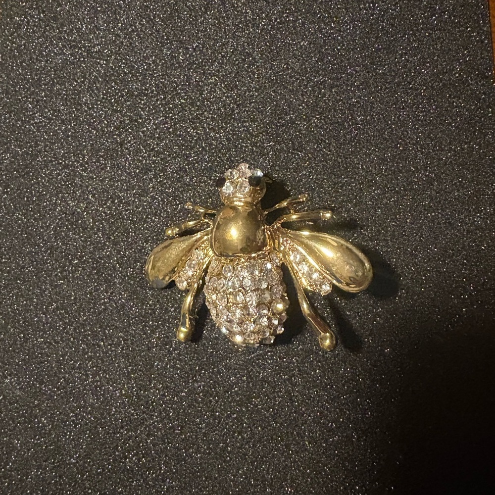 Elegant Gold and Silver Bee Brooch